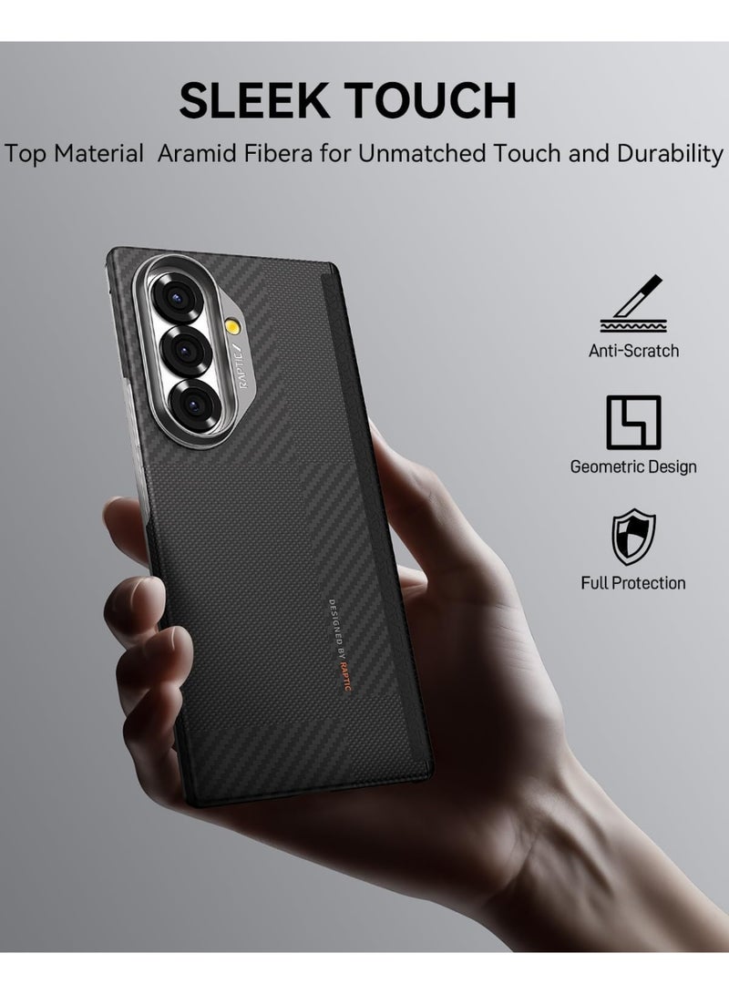 RAPTIC غطاء Raptic Aramid Geotik Pro لجهاز Samsung Galaxy Z Fold 7 [غطاء خلفي فقط] متوافق مع MagSafe رقيق للغاية من ألياف Aramid 1500D [حماية المفصل] - موندريان - Image 4